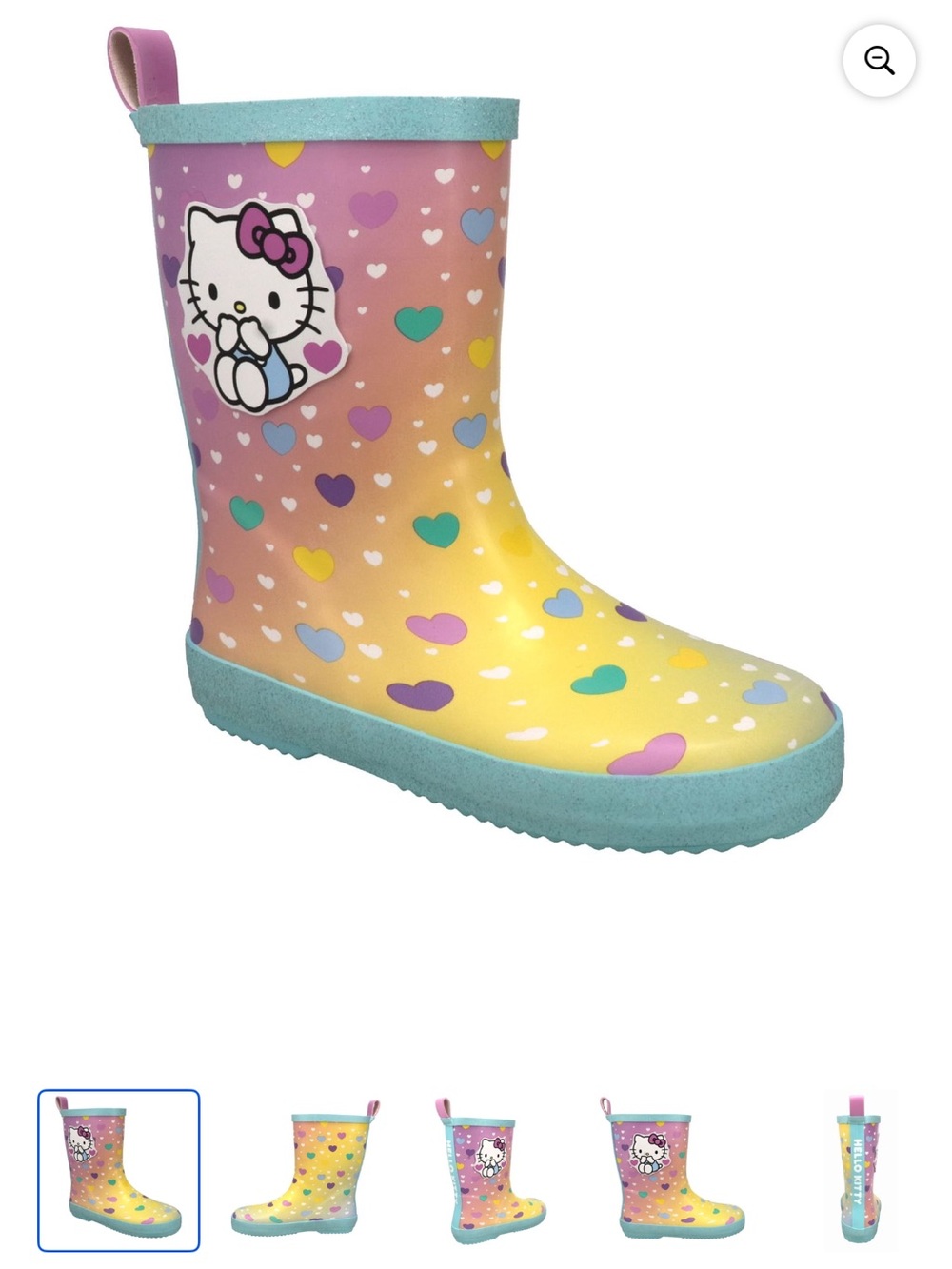 Hello Kitty Girls Rainbow Rain Boots Waterproof Rubber NWT Size 9